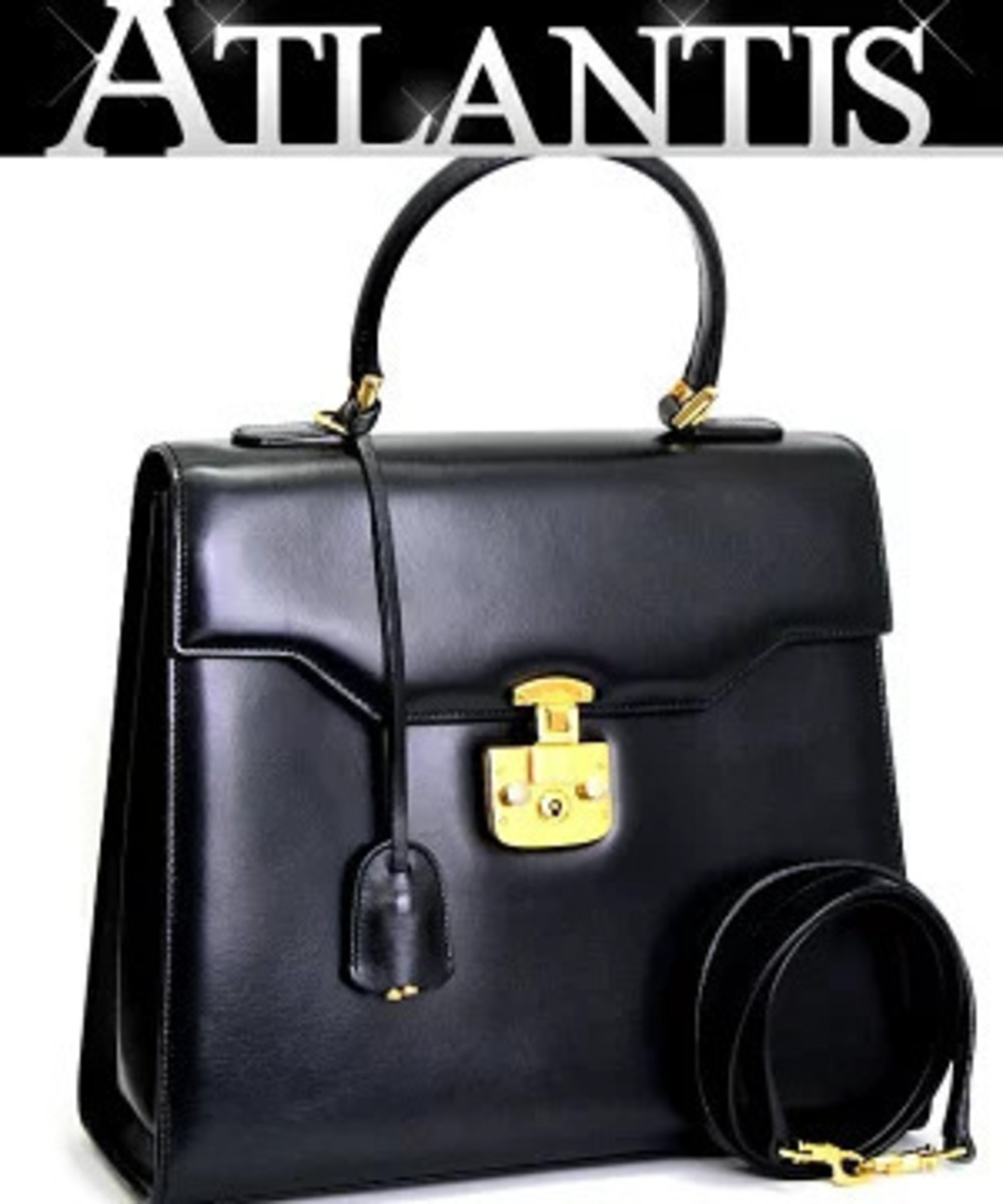 Gucci Lady Lock Bag Kelly Calf Leather Black